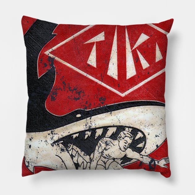 Tiki Surfboard Pillow by retrorockit