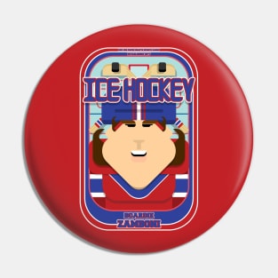 Ice Hockey Red and Blue - Boardie Zamboni - June version Pin