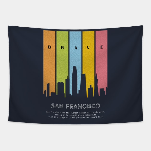 skyline city of san francisco Tapestry by Martincreative