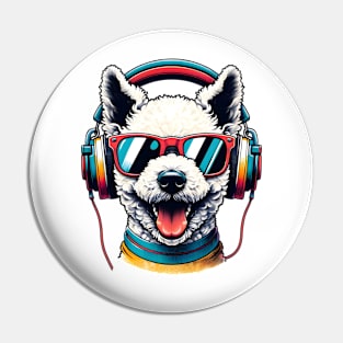 Smiling Pumi DJ Rocks in Colorful Japanese Art Pin