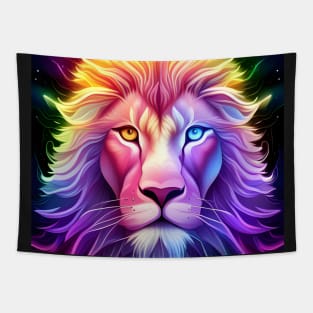 Neon Lion Tapestry