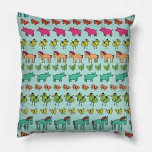 Striped Pigs and Ponies - Peach Melba - cute, fun pattern by Cecca Designs Pillow