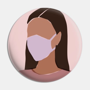 Young woman in a face mask Pin