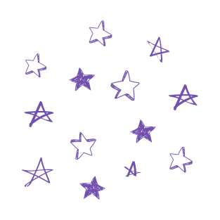 Small purple star doodle pattern T-Shirt