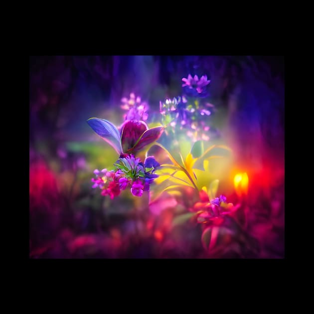 Dreamy abstract flowers and butterfly by ArtDreamStudio