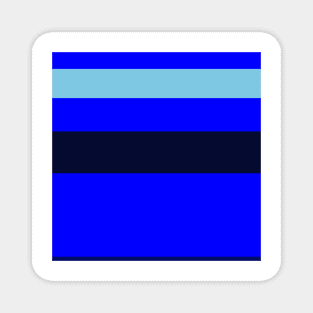 An admirable miscellany of Sky Blue, Blue, Darkblue and Dark Navy stripes. Magnet