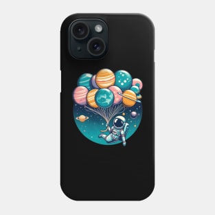 Funny Astronaut Space Balloon Planet Solar System Design Phone Case