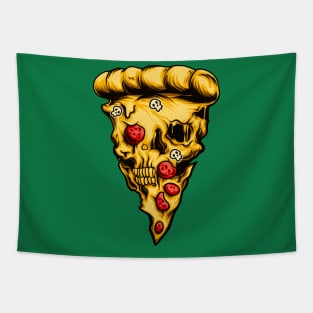 Pizza skull illustration Tapestry