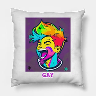 Rainbow Gay Boy Extraordinaire Pillow