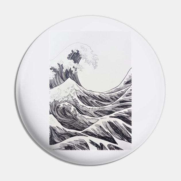 The Great Wave Pin by Bergtanne