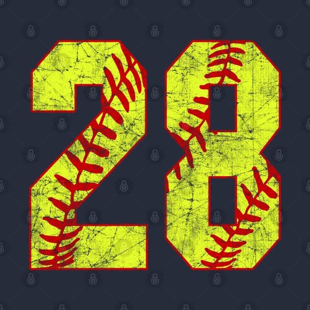 Fastpitch Softball Number 28 #28 Softball Shirt Jersey Uniform Favorite Player Biggest Fan by TeeCreations