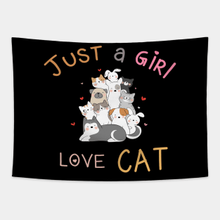 just a girl love cat Tapestry