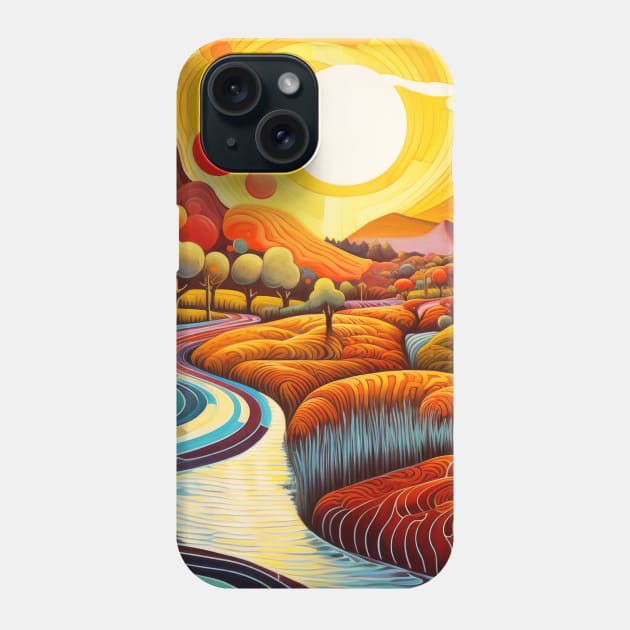 Countryside Concept Abstract Colorful Scenery Painting Phone Case by Cubebox