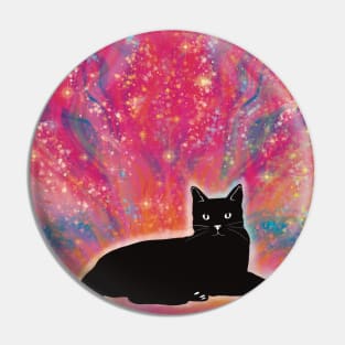 Never underestimate the power of a black cat. Black cat on an abstract background Pin