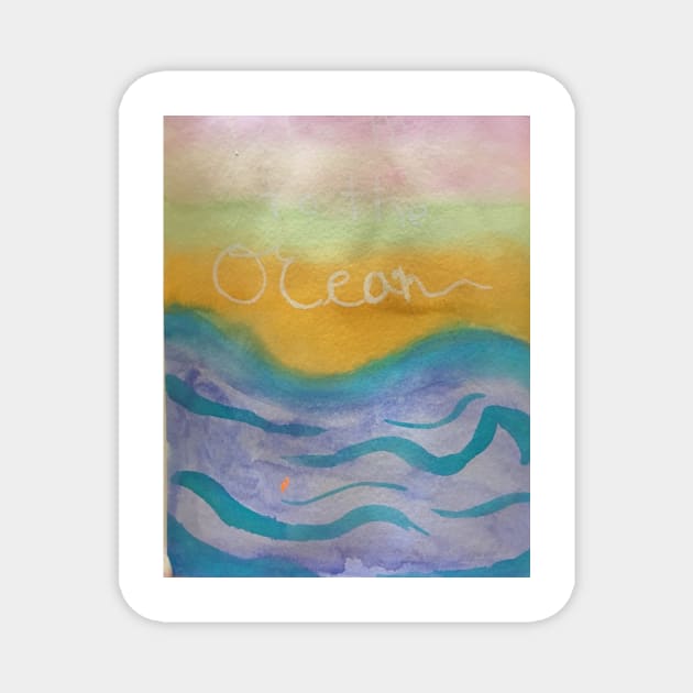 Ocean art journal page Magnet by Thedisc0panda