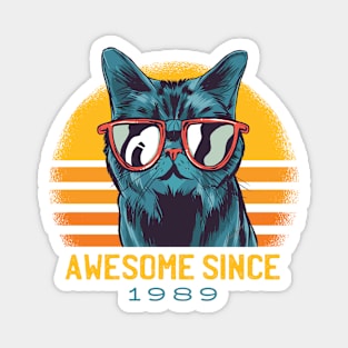 Awesome Cat Since 1989 Magnet