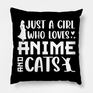 just a girl who loves anime cats t shirt Pillow