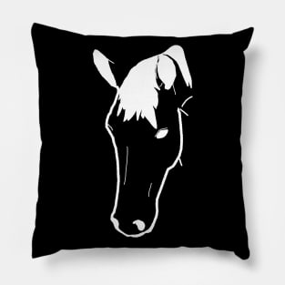 White Horse Face Pillow