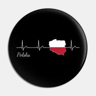 Poland Polska Heartbeat Heartbeat Gift Pin