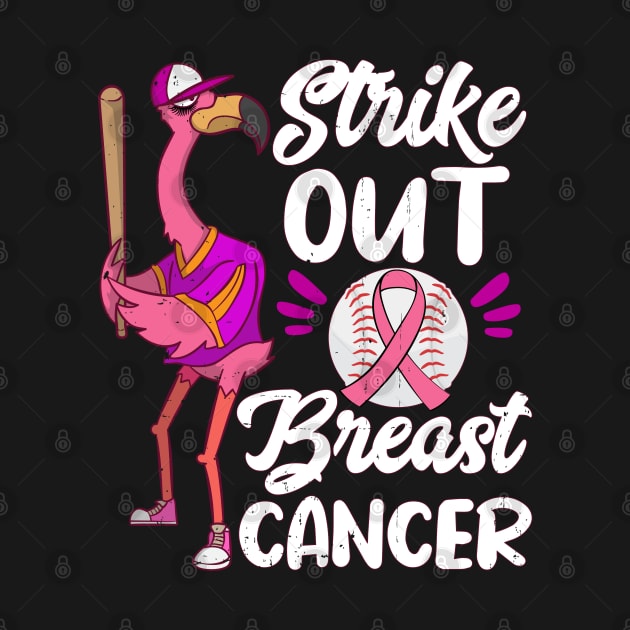 Strike Out Breast Cancer Baseball Ball Flamingo Awareness by alcoshirts