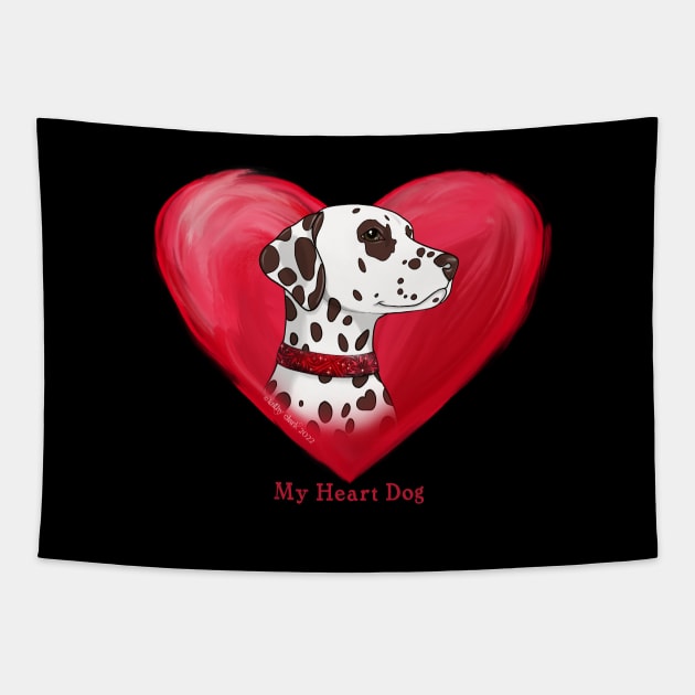 Dalmatian My Heart Dog Tapestry by FLCupcake