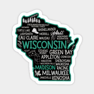 Madison Wisconsin cute Osseo, Green Bay, Kenosha, Racine, Appleton, Waukesha, Eau Claire, Oshkosh, Janesville Magnet