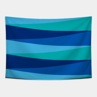 Blue Sea Stripes Tapestry