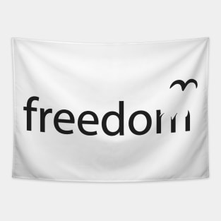 Freedom Typography Bird Dove Flying Away Liberty Tapestry