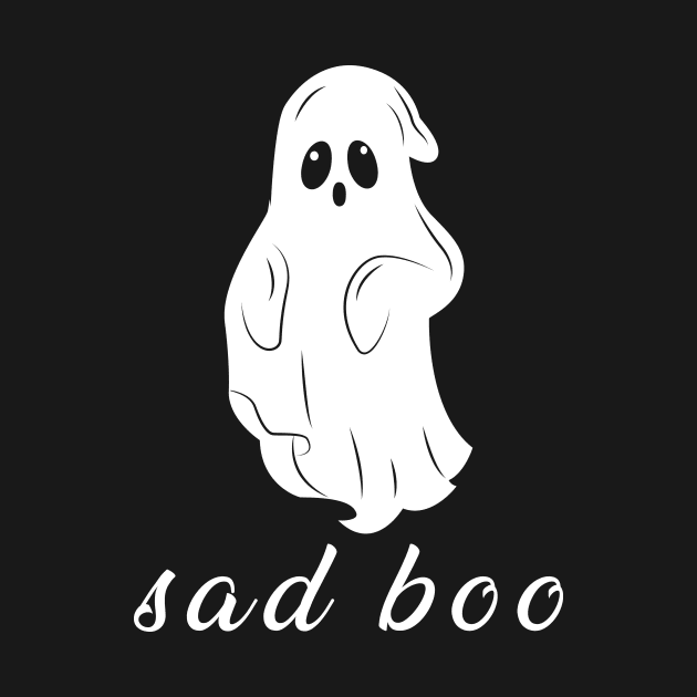 Sad Cute Ghost Boo T-Shirt by mrsticky