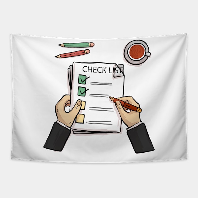 Check List Concept Tapestry by Mako Design 