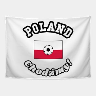 ⚽ Poland Soccer, Czerwony Orły, Let's Go! Chodźmy! Team Spirit Tapestry