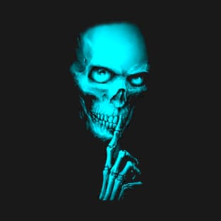 Blue Skull Shhh - Halloween T-Shirt