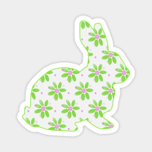 CUTE Easter Bunny Rabbit Spring Flowers Magnet