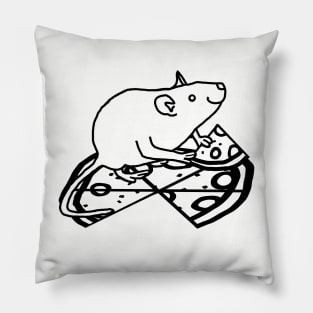 Rat with Pizza Outline Pillow