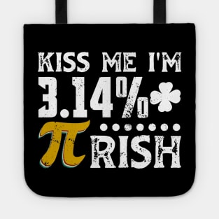 Kiss Me Im Pirish St Patricks Pi Day Irish Math Teacher Tote