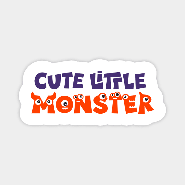 Cute Little Monster Magnet by Ombre Dreams