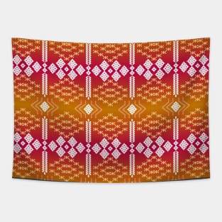 Geometric ethnic pattern. Pixel pattern. Design for clothing, fabric, background, wallpaper, wrapping, batik. Knitwear, Embroidery style. Aztec geometric art ornament print.Vector illustration Tapestry