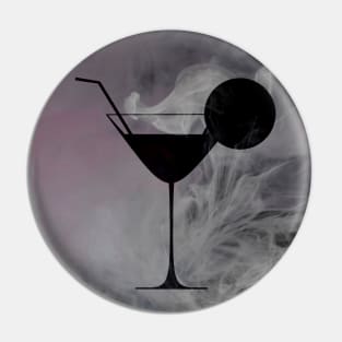 Smokey Cocktail Glass Silhouette Pin