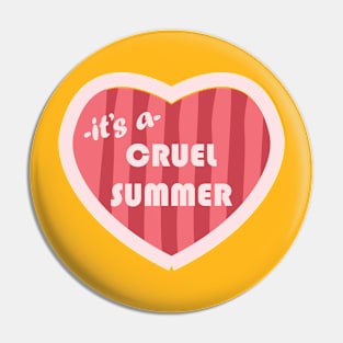 Cruel Summer Pink Heart Retro Pin