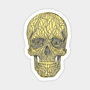 Yellow skull with black lines Magnet