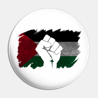 Palestine Solidarity Flag with Fist Pin