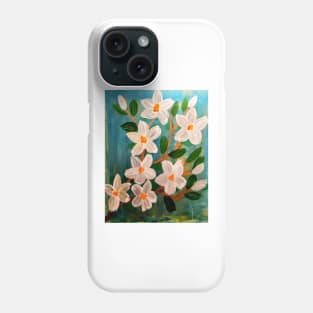 abstract flowers painted with Iridescent paint Phone Case