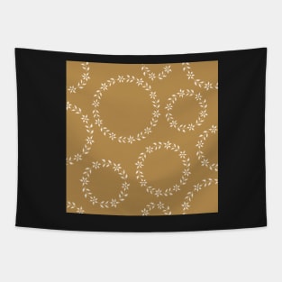 Caramel floral wreath Tapestry