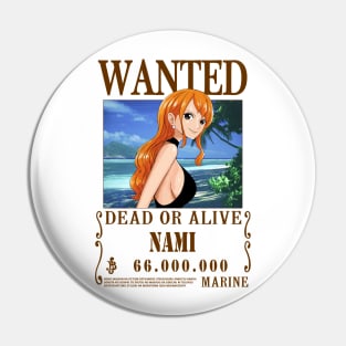 Nami One Piece Wanted Fashion Pin