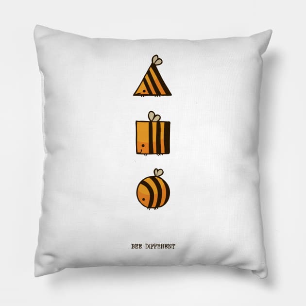 BEE DIFFERENT Pillow by huebucket