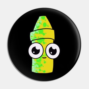 Crayon Buddy Yellow & Green Pin