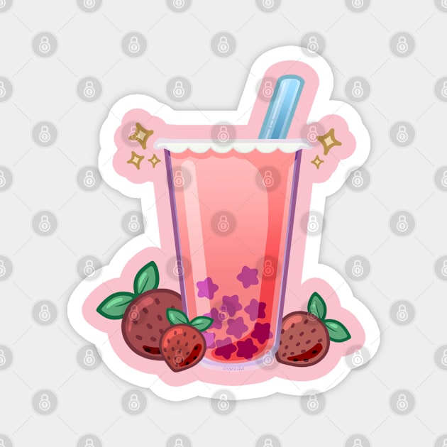 Strawberry Boba Magnet by Ranefea