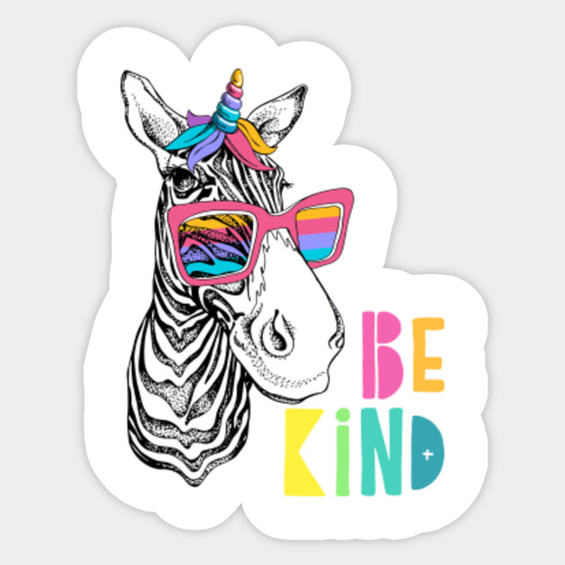 Be Kind Choose Kindness Anti Bullying Cute Zebra Rainbow Unicorn