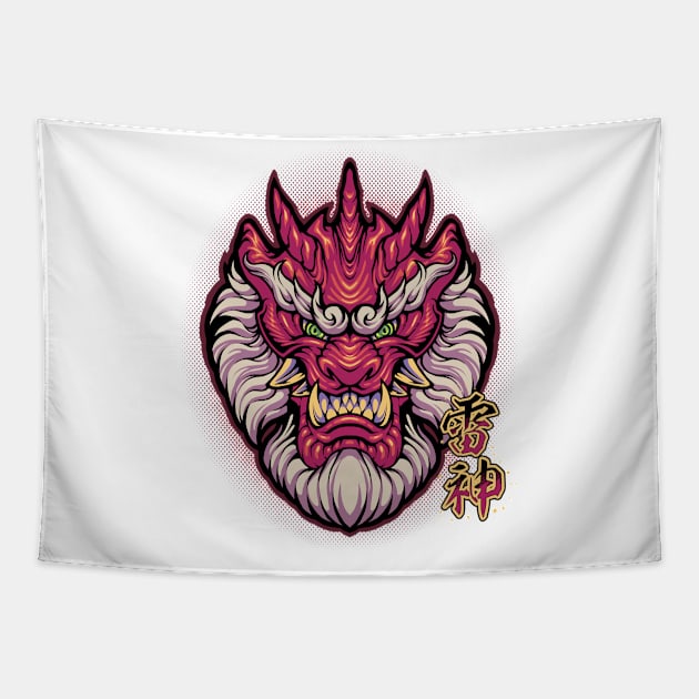 Japanese Oni Dragon Tapestry by Wagum Std