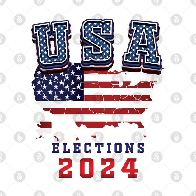 USA Flag - 2024 Elections by Whimsical Thinker